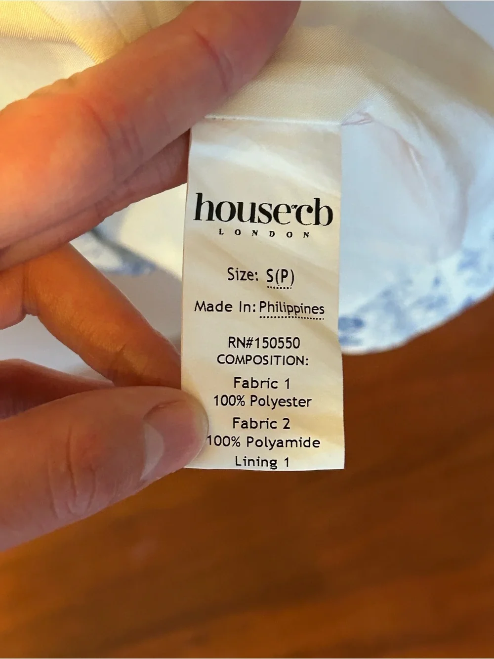 House of CB Dress Charlotte Like New- blue and cream - Picture 9 of 12